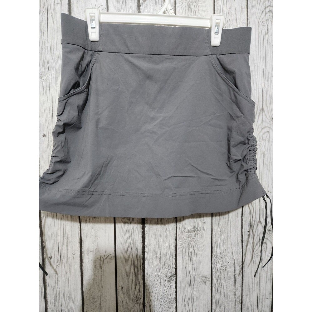 Columbia Skort Womens L Gray Stretch Golf Tennis Cinch Sides Ruched Gorpcore